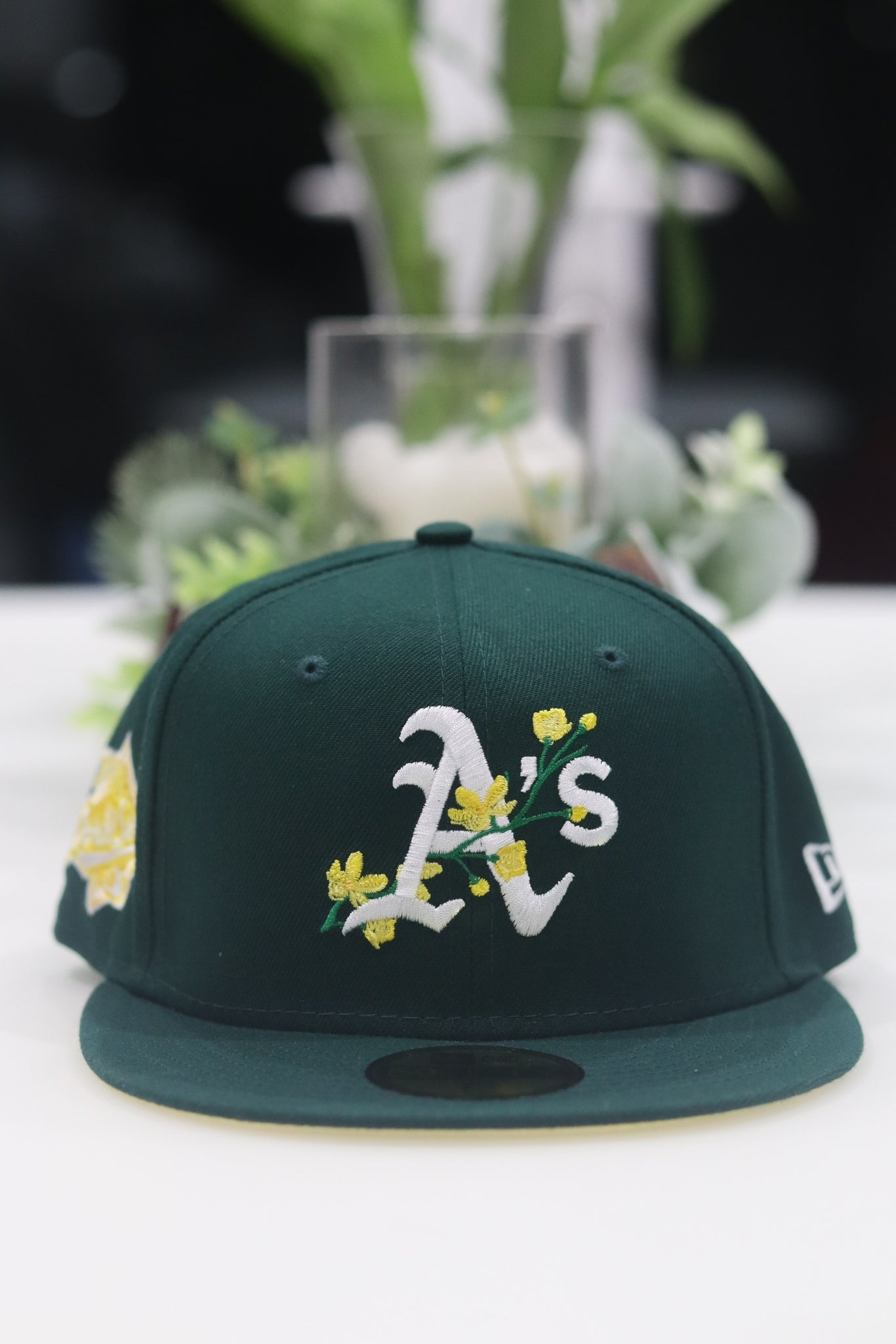 Oakland Athletics Bloom 59FIFTY Fitted Hat Yellow Undervisor – UK Fitteds