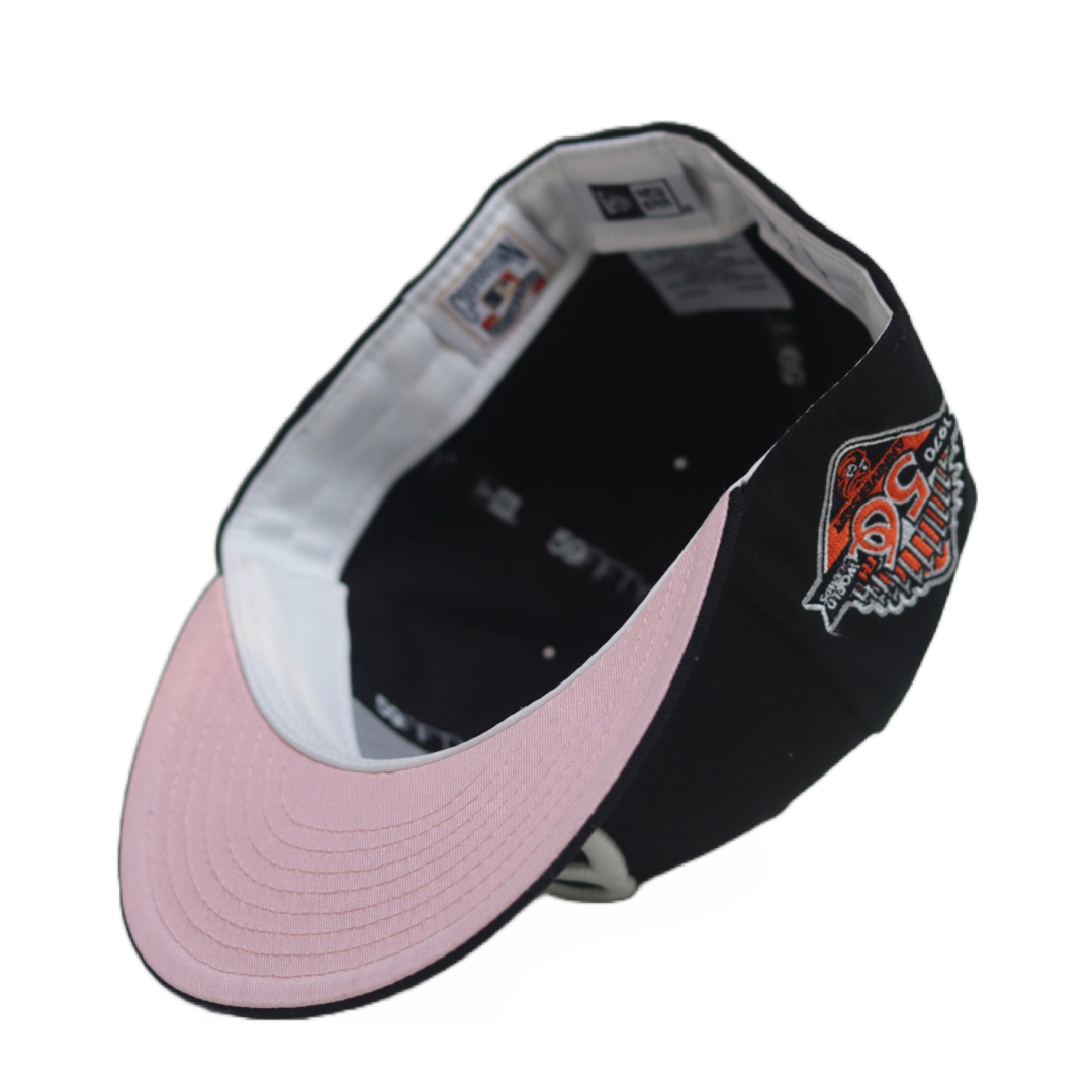 Baltimore Orioles 50th Anniversary Pink UV Exclusive 59FIFTY Fitted Hat Pink Undervisor