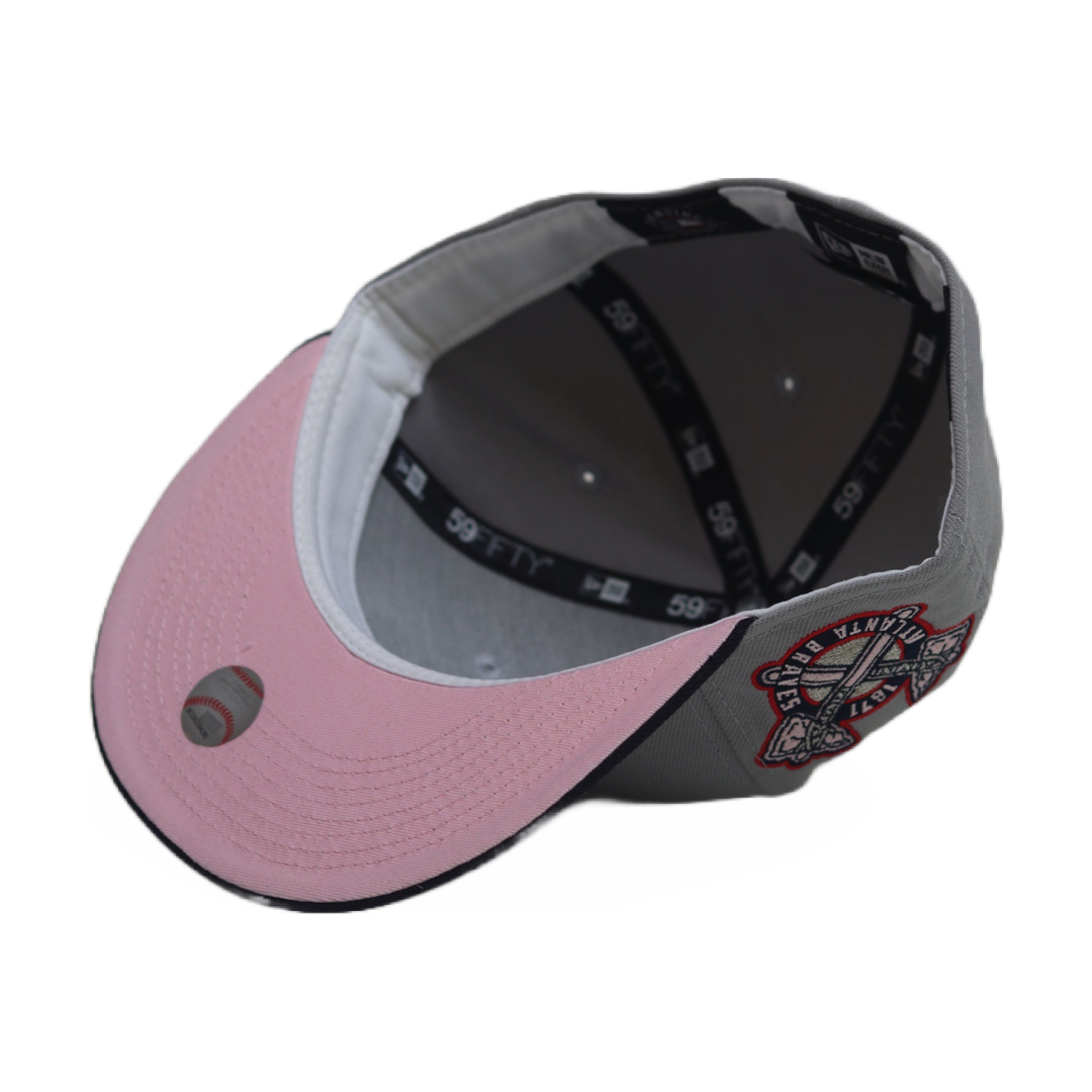 Atlanta Braves Two Tone 1871 Exclusive 59FIFTY Fitted Hat Pink Undervisor