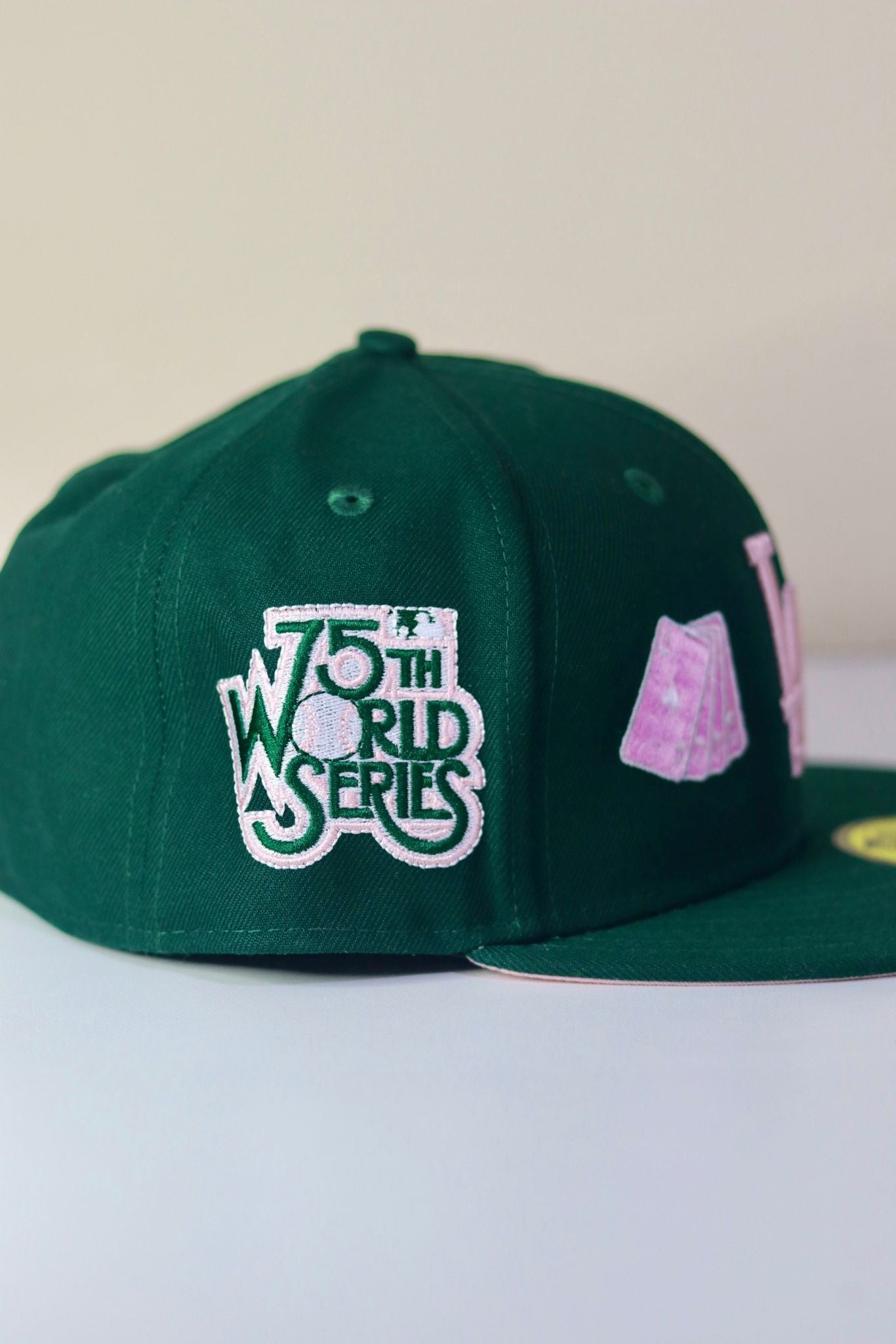 Green "Domino" Los Angeles Dodgers UK Fitteds Exclusive 59FIFTY Fitted Cap Pink Undervisor