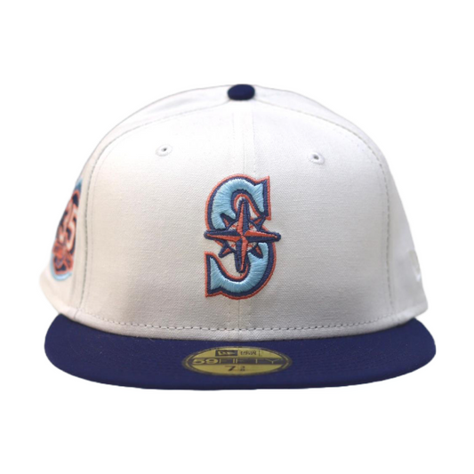 Seattle Mariners Hatclub Exclusive "Monaco Collection" 59FIFTY Fitted Hat Satin Blue Undervisor