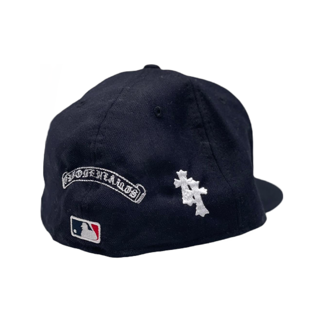 Navy Chrome Hearts New York Yankees Exclusive 59FIFTY Fitted Cap Grey Undervisor