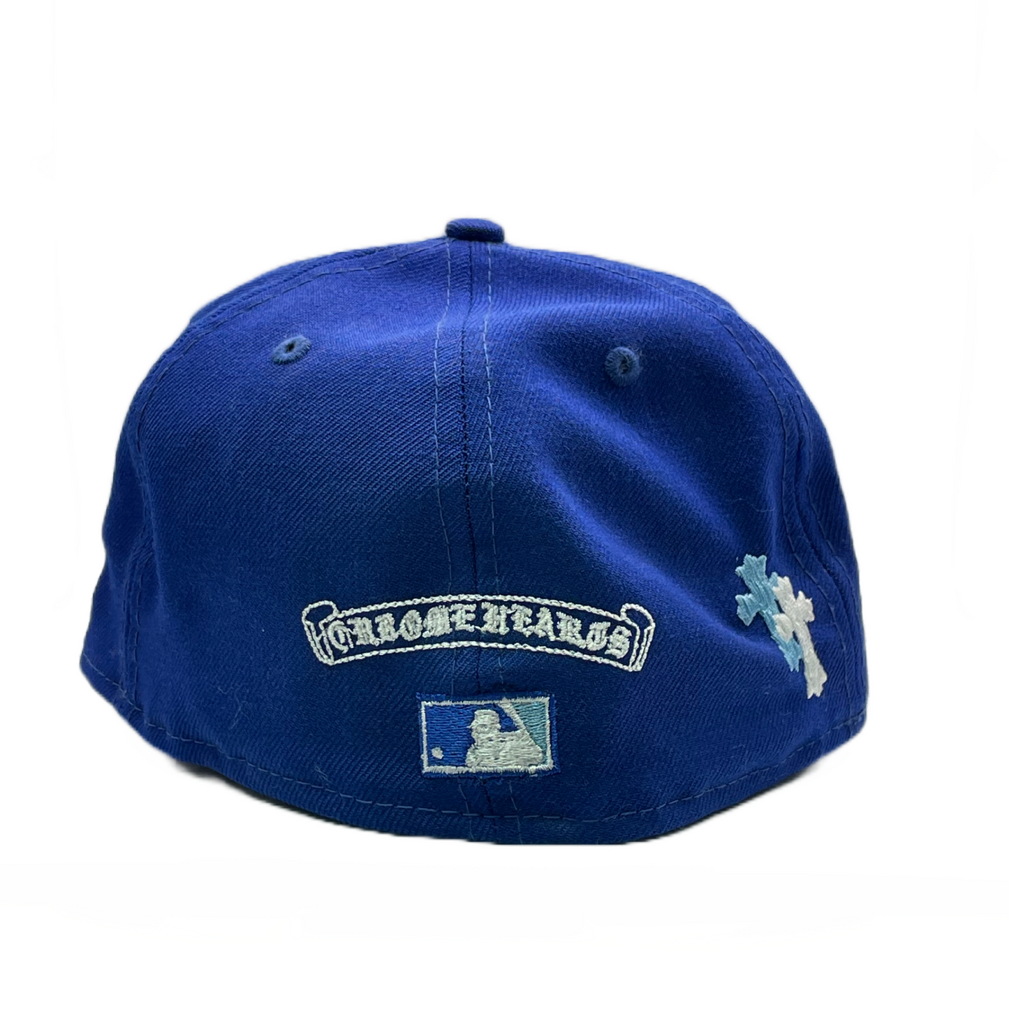 Royal Blue Chrome Hearts New York Yankees Exclusive 59FIFTY Fitted Cap Icy Undervisor