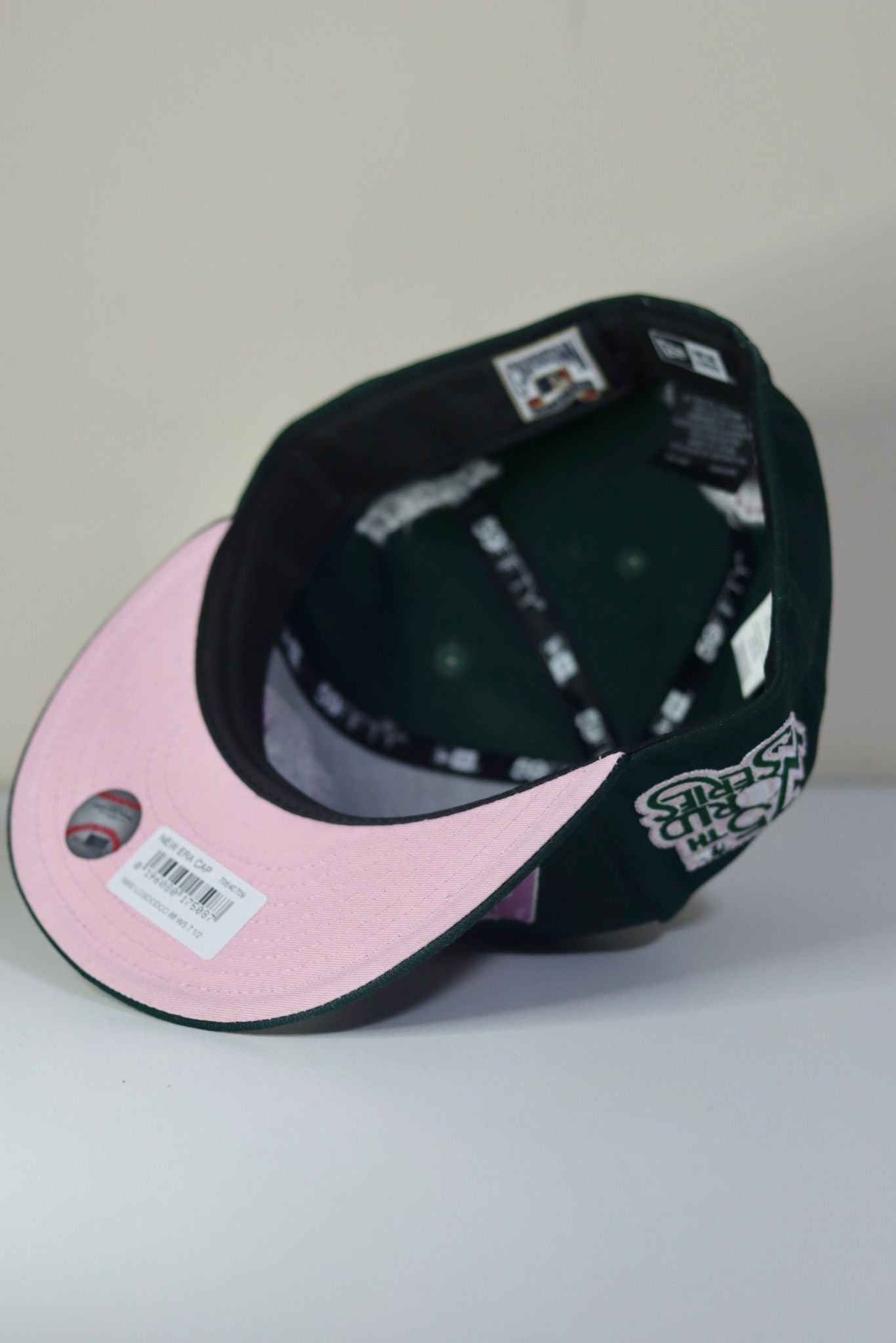 Green "Domino" Los Angeles Dodgers UK Fitteds Exclusive 59FIFTY Fitted Cap Pink Undervisor