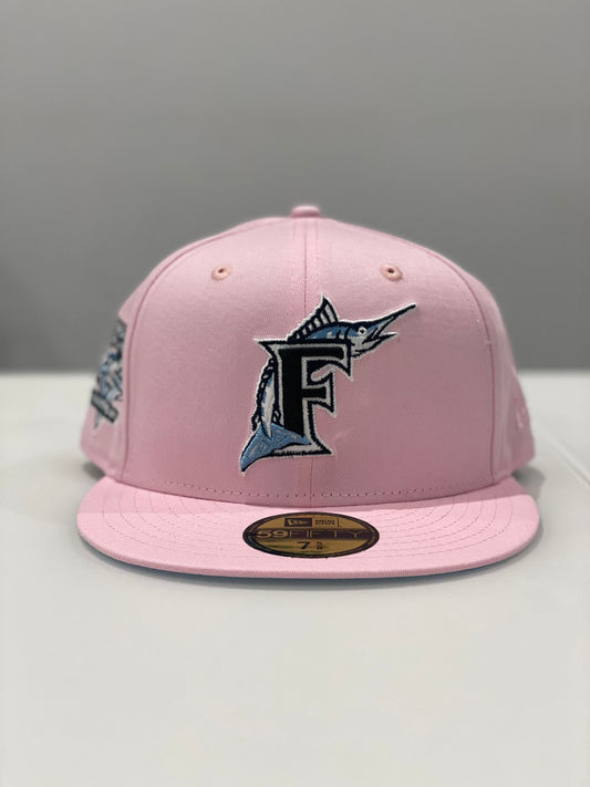 Florida Marlins Reverse Cotton Candy 59FIFTY Fitted Hat Sky Blue Undervisor 🌸🍬
