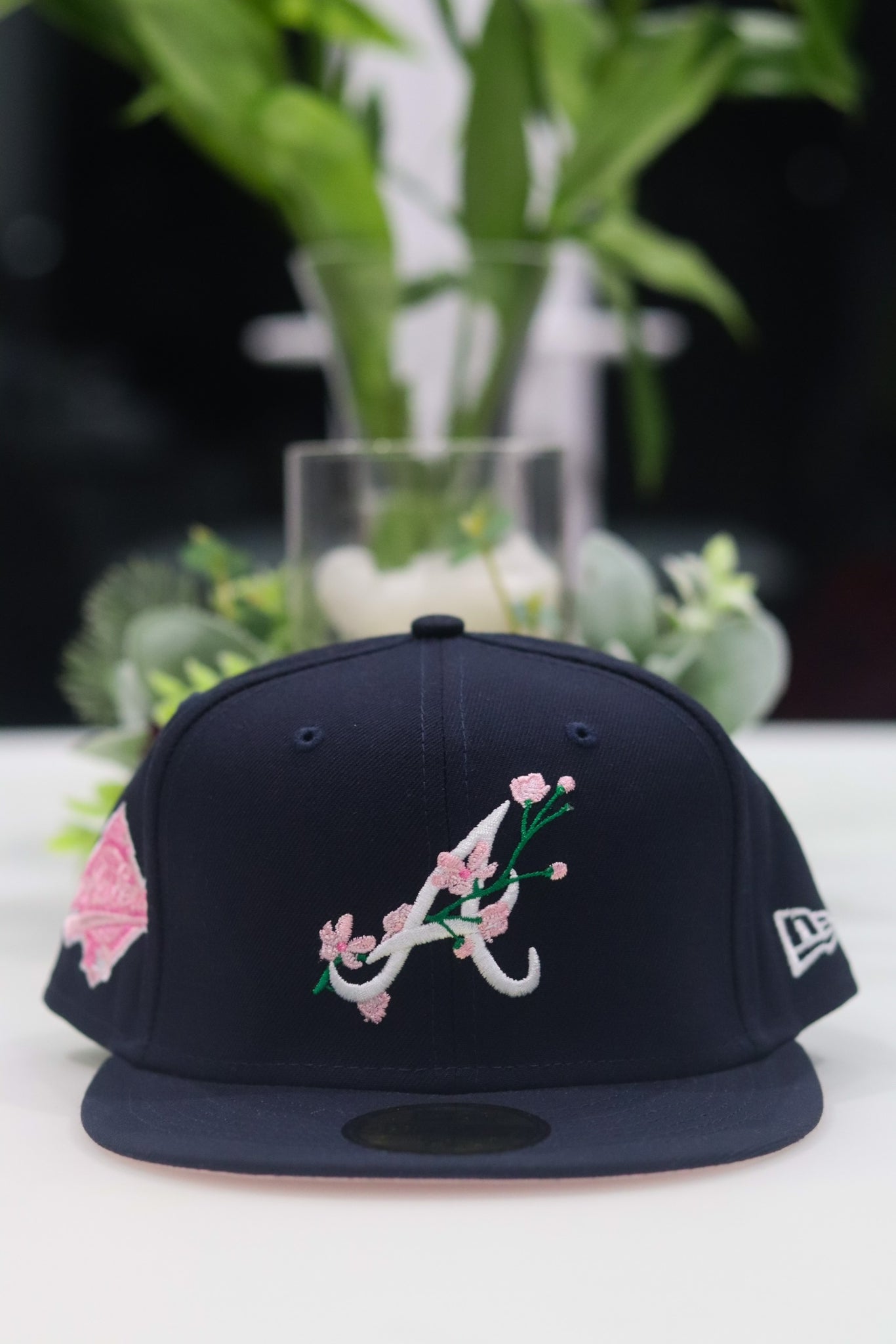 Altanta Braves Bloom Exclusive 59FIFTY Fitted Hat Pink Undervisor